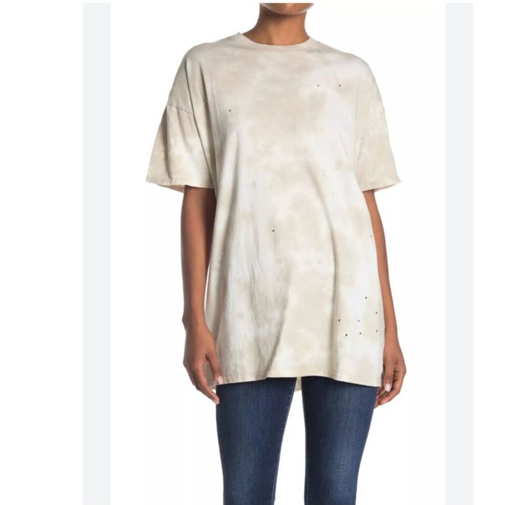 Double Zero Oversized Distressed Tye Dye T Shirt